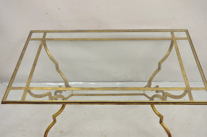 Vintage Italian Hollywood Regency Iron Gold Gilt Lattice Dining Set - 7 Pc Set