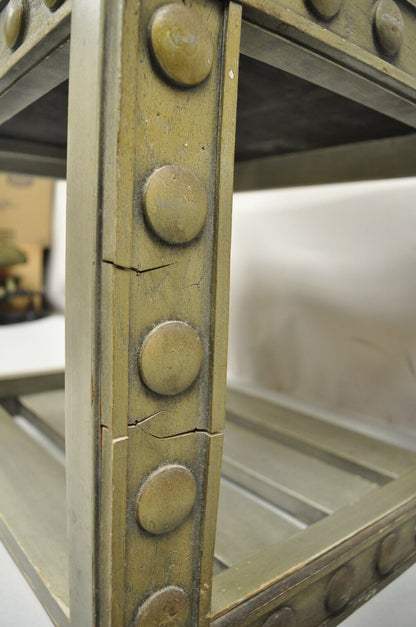 Mid Century Modern James Mont Style Silver Occasional Side End Table