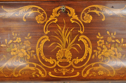 Antique French Louis XV Style Marquetry Inlaid Drop Front Ladies Writing Desk