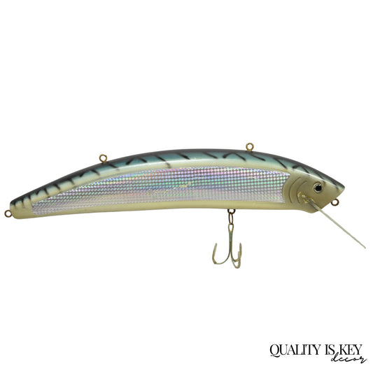 Vintage Wooden Giant Rapala 28” Fishing Lure Hanging Display w / Rainbow Decal