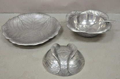 Vintage Arthur Court 1979 Cabbage Lettuce Tureen Serving Bowl Spoon Platter 3 pc