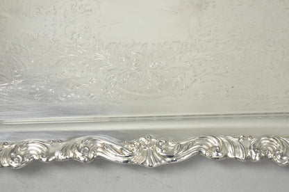 Vintage FB Rogers 1338 Victorian Silver Plated Narrow Serving Platter Bar Tray
