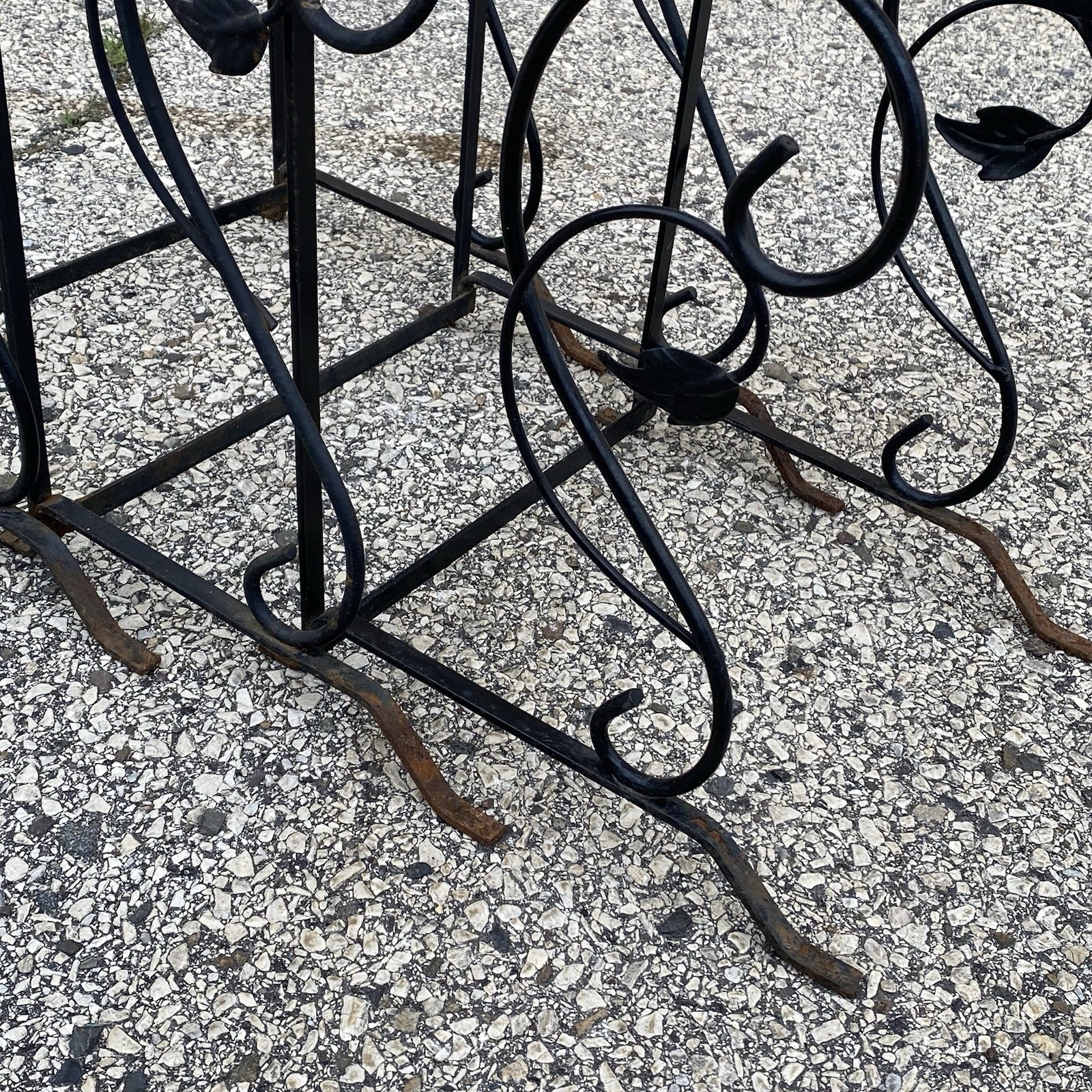Vintage Art Nouveau Salterini Wrought Iron Garden Nesting Side Tables - 3 Pc Set