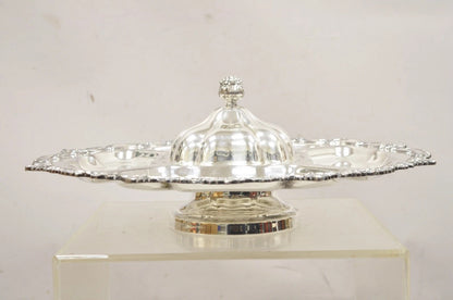 Vintage English Victorian Silver Plated Revolving Vegetable Serving Platter Tray