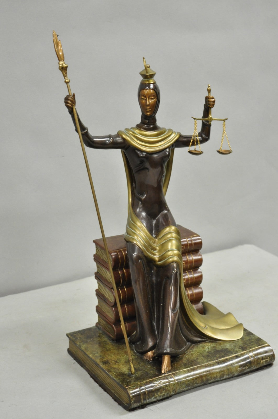 Erte (Romain De Tirtoff) "Justice" Limited 9/500 Bronze Goddess Sculpture 1984