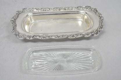 Vintage International Silver Countess Silver Plated Covered Butter Dish