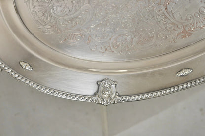 Vintage Rose Point by Wallace 24" Silver Plated Victorian Oval Bar Platter Tray