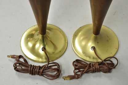 Vintage Mid Century Modern Tony Paul for Westwood Walnut Table Lamps - a Pair