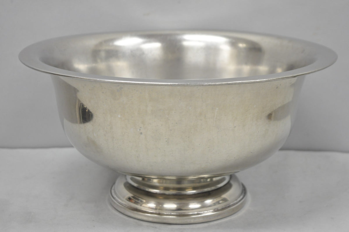 Vintage Modern Stainless Steel Metal Punchbowl Champagne Wine Chiller Ice Bucket