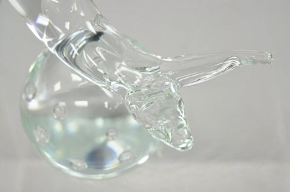 Royal Gallery Italian Crystal Glass 12" Dolphin Fish Sculpture Murano Style