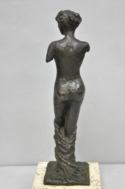 Vintage Mid Century Modern Bronze Nude Woman Sculpture Figure Signed "A RISI"