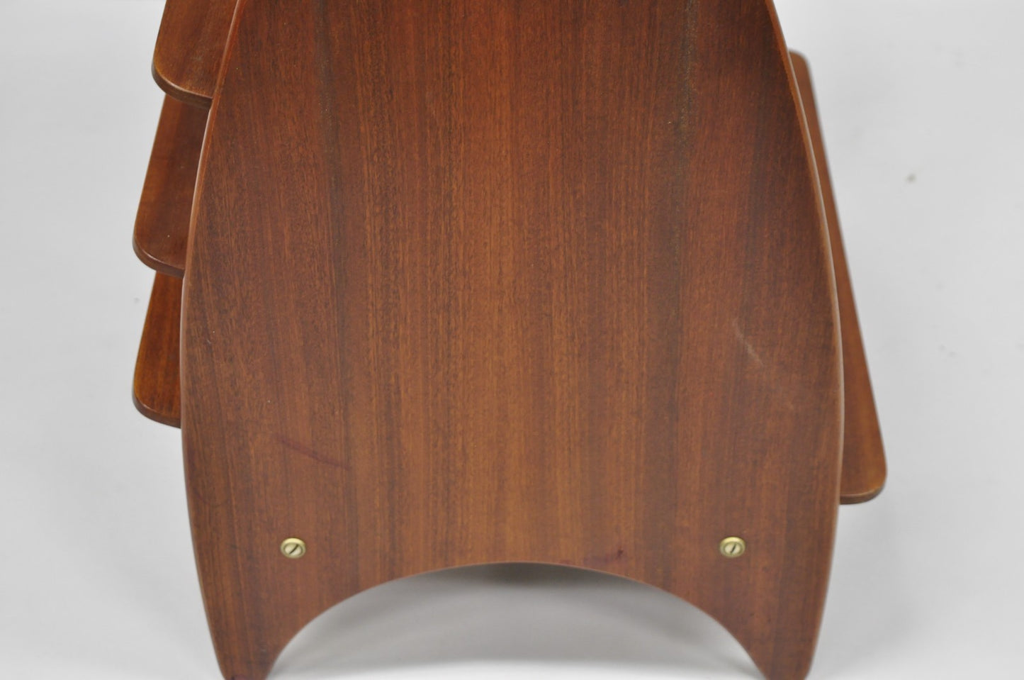 Mid Century Danish Modern Teak Wood Magazine Rack Book Stand Bookcase Side Table