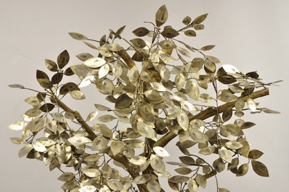 Vintage Mid Century Modern Curtis Jere Style Brutalist Brass Tree Sculpture