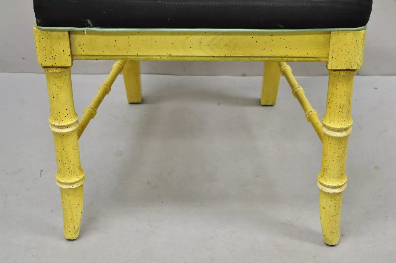 Vintage Thomasville Hollywood Regency Yellow Faux Bamboo Dining Chair - Set of 6