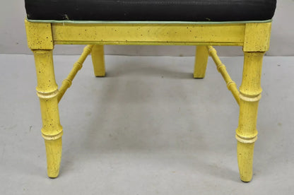 Vintage Thomasville Hollywood Regency Yellow Faux Bamboo Dining Chair - Set of 6