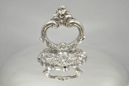 Vintage Victorian Silver Plated Footed and Covered Lidded Bar Ice Bucket
