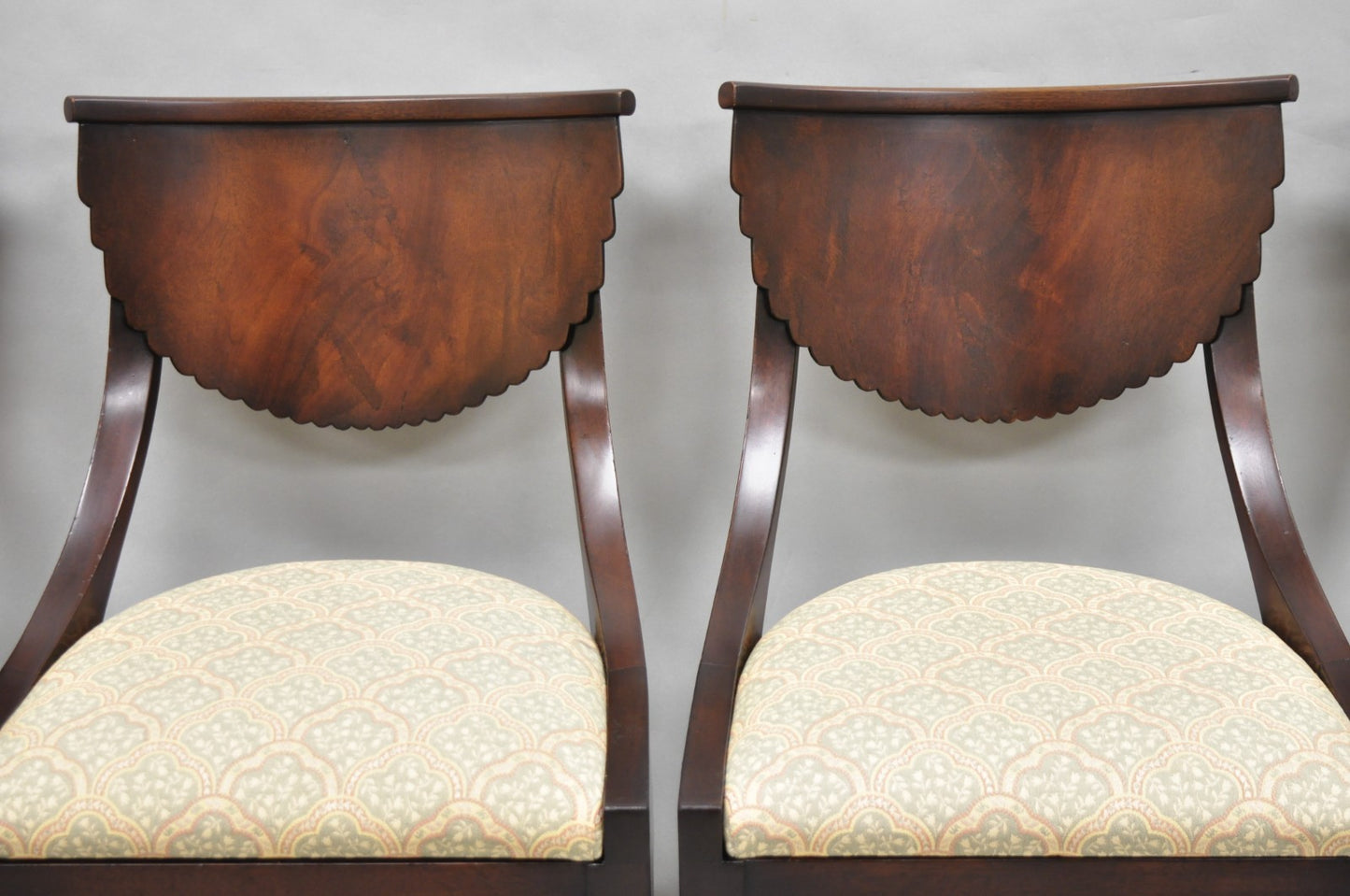 Pietro Constantini Italian Regency Mahogany Klismos Dining Chairs - Set of 4