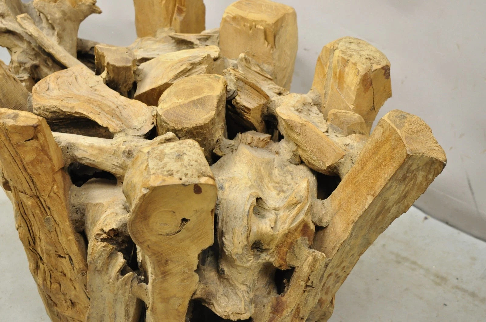 Vintage Mid Century Modern Teak Wood Root Driftwood Coffee Table Pedestal Base