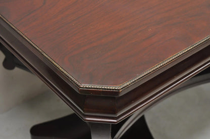 Vintage French Empire Style Mahogany 2 Tier Paw Feet Side End Tables - a Pair