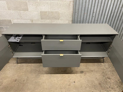 "Dang"  by Blu Dot 2 Door 2 Drawer Grey Media Stand Console Credenza Cabinet