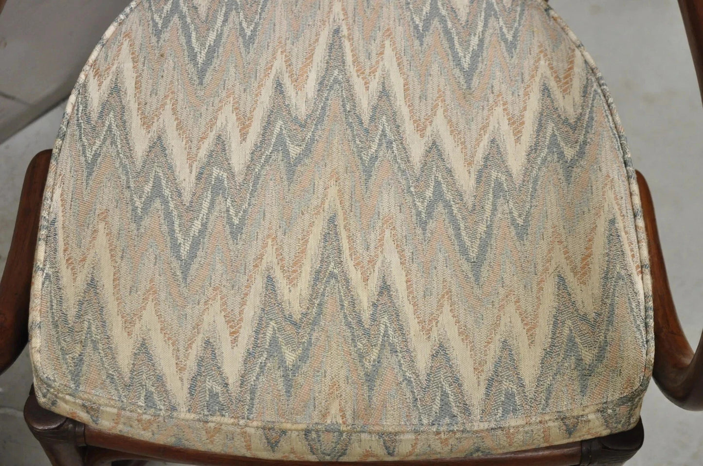 Vintage Hollywood Regency Bentwood Rattan Fan Back Dining Chairs - Set of 4