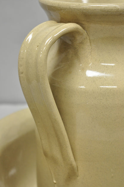 Hegeman & Co. Large Pitcher w Basin 1837 Stoneware Drugs Medicines NY Apothecary