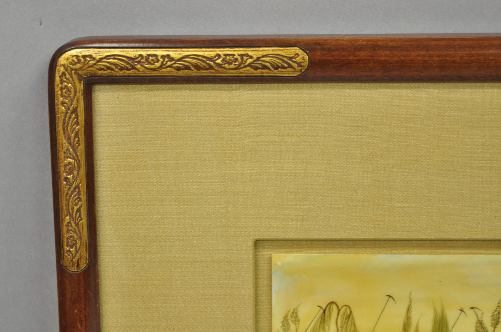 Vintage Persian Miniature Framed Hand Painted Polo Players & Horses on Bone