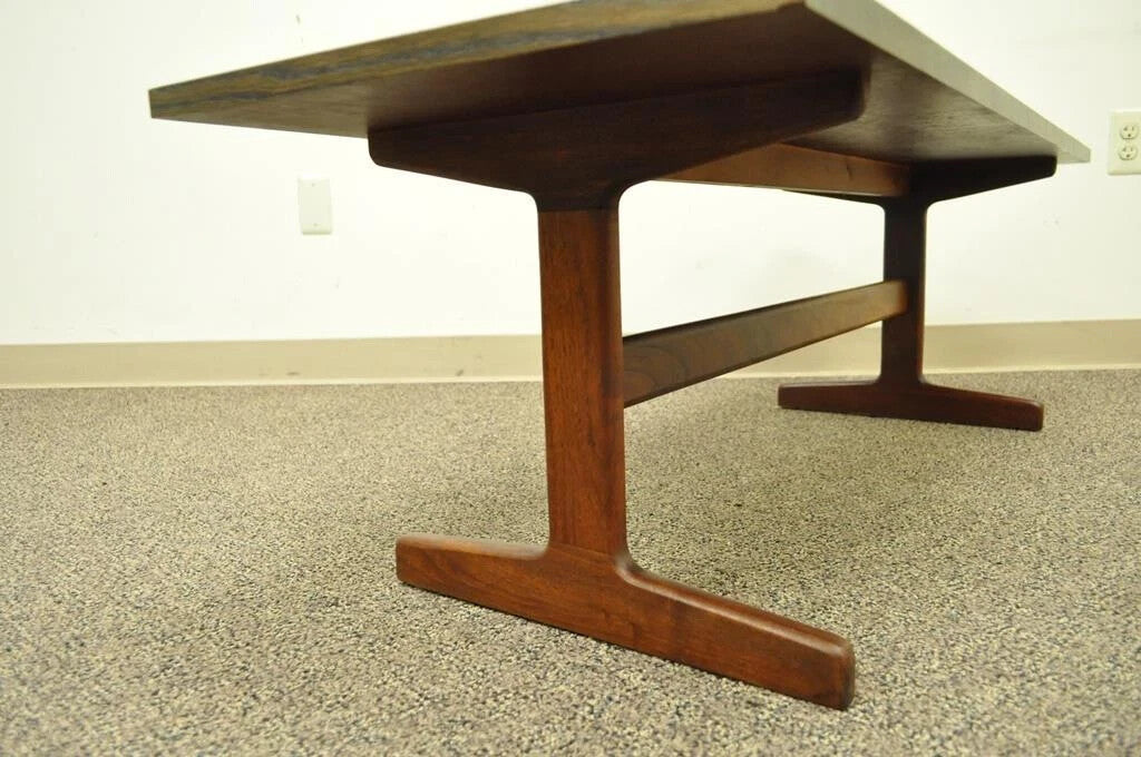 Vintage Mid Century Danish Modern Teak and Laminate Rectangular Coffee Table