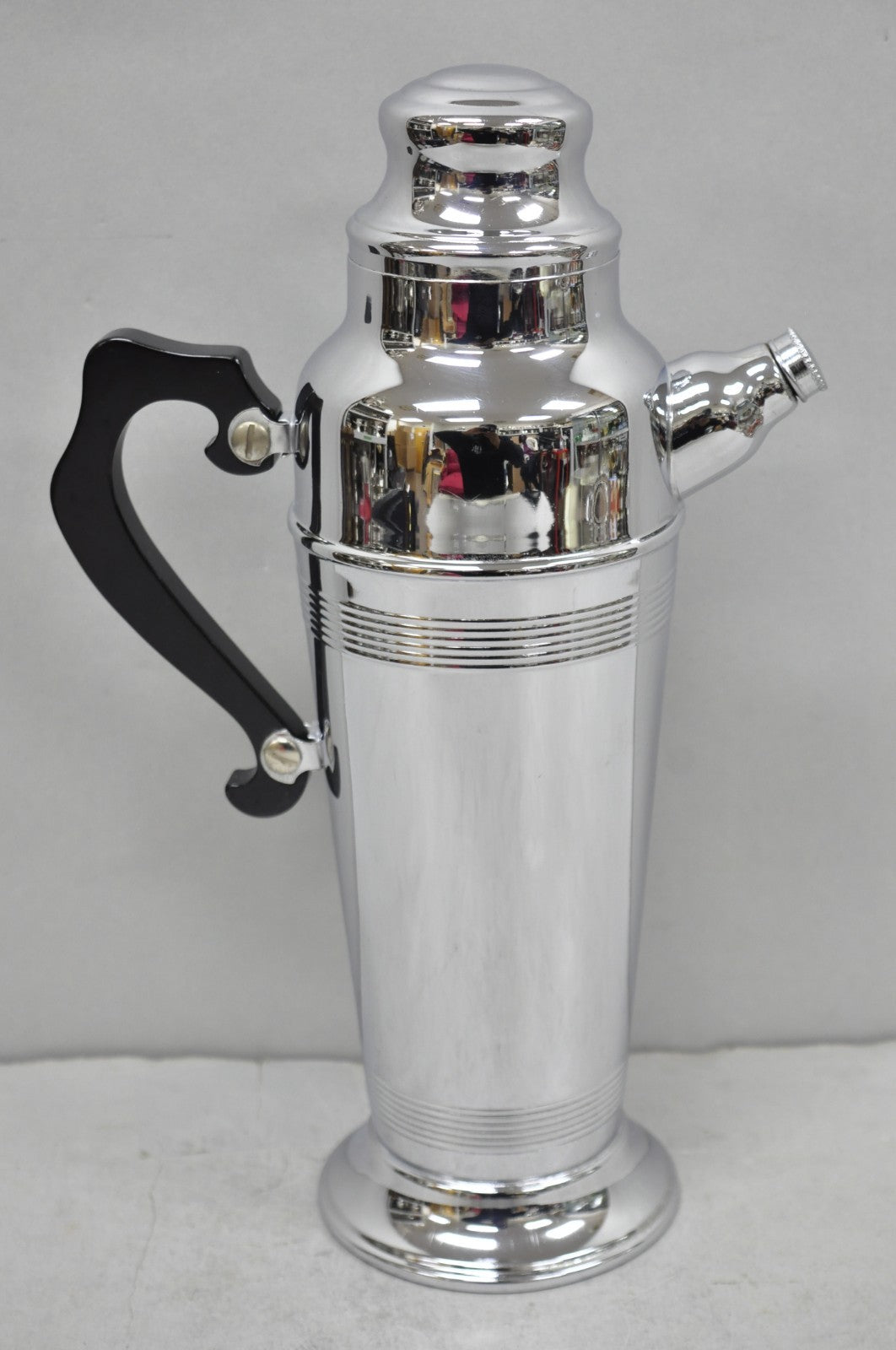 Vintage Art Deco Style Silver Plated Martini Bar Cocktail Shaker Pitcher