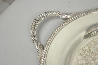 Vintage English Victorian EGW&S Silver Plated Oval Serving Platter Tray w/ Mono