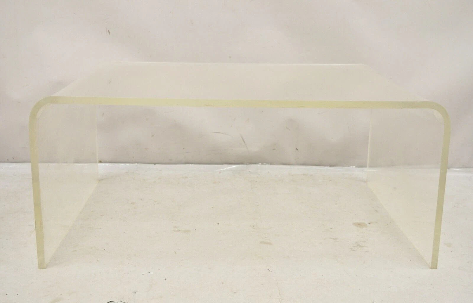 Vintage Mid Century Modern Large 42 x 30 Lucite Waterfall Coffee Table