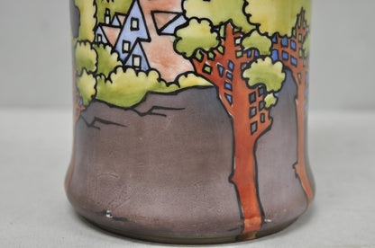 Antique Nippon Hand Painted Blue Halloween Pattern Porcelain Wine Jug w/ Cork