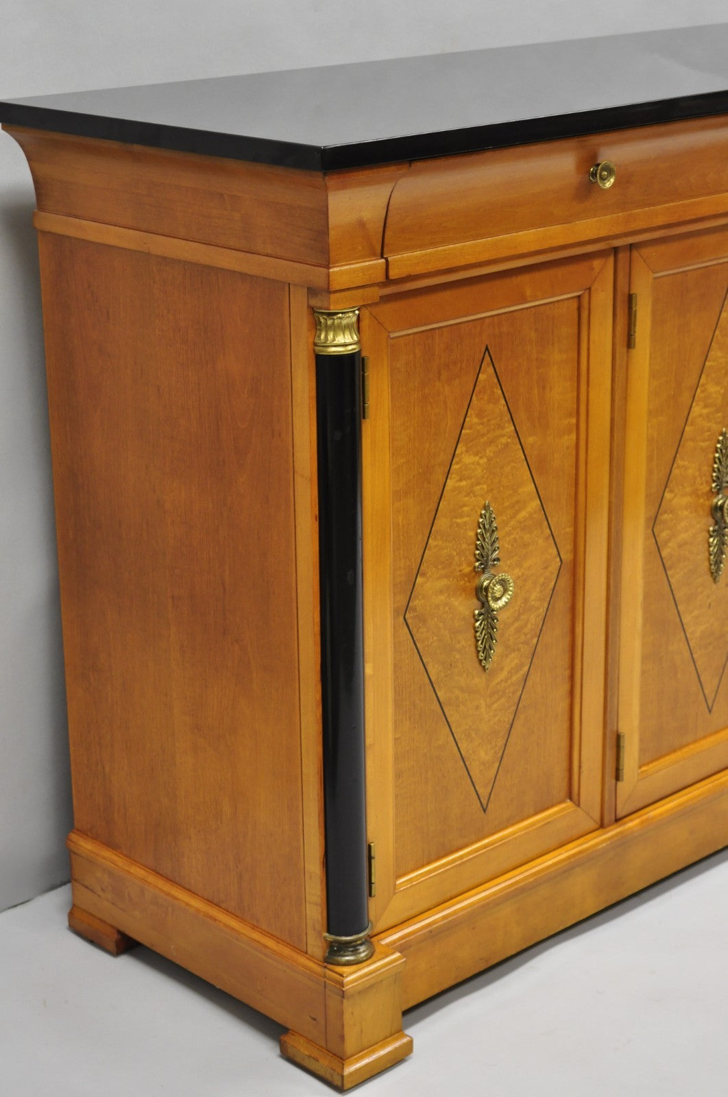 Thomasville Grand Classics Empire Biedermeier Maple & Granite Sideboard Credenza