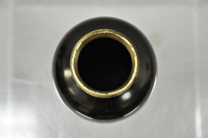 Vintage Chinese Oriental Bronze Metal Floral Engraved 8.5" Flower Vase