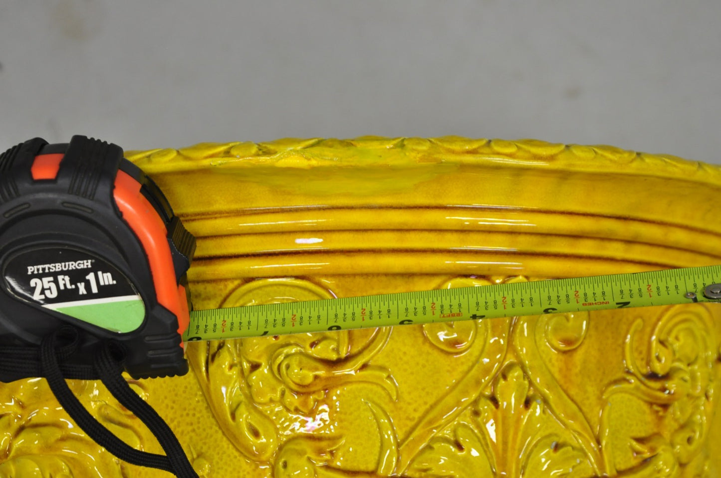Burmantofts Faience Majolica English Regency Yellow Glazed Jardiniere Pot - Pair