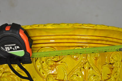 Burmantofts Faience Majolica English Regency Yellow Glazed Jardiniere Pot - Pair