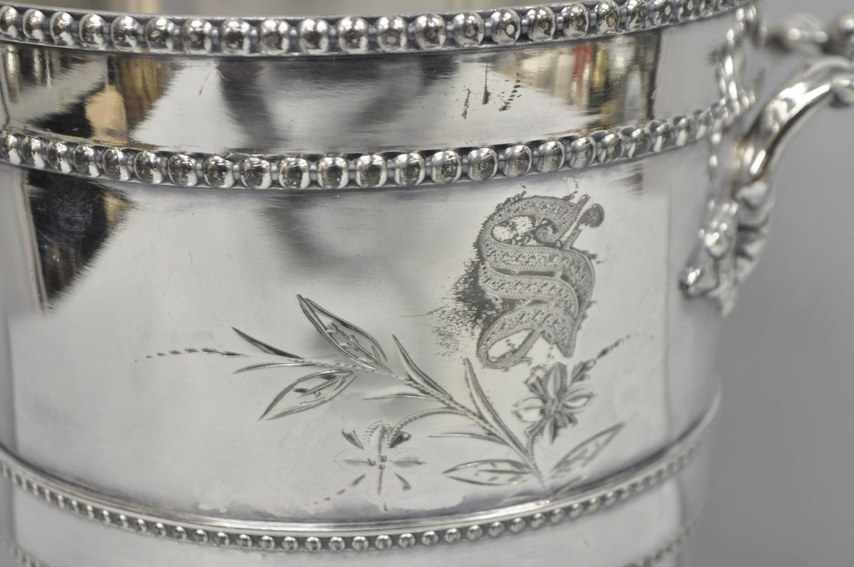 Victorian Henry Hicks Silver Plated S Monogram Champagne Chiller Wine Ice Bucket