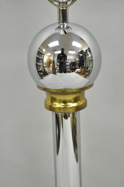 Vintage Mid Century Modern Chrome Ball & Column George Kovacs Style Table Lamp