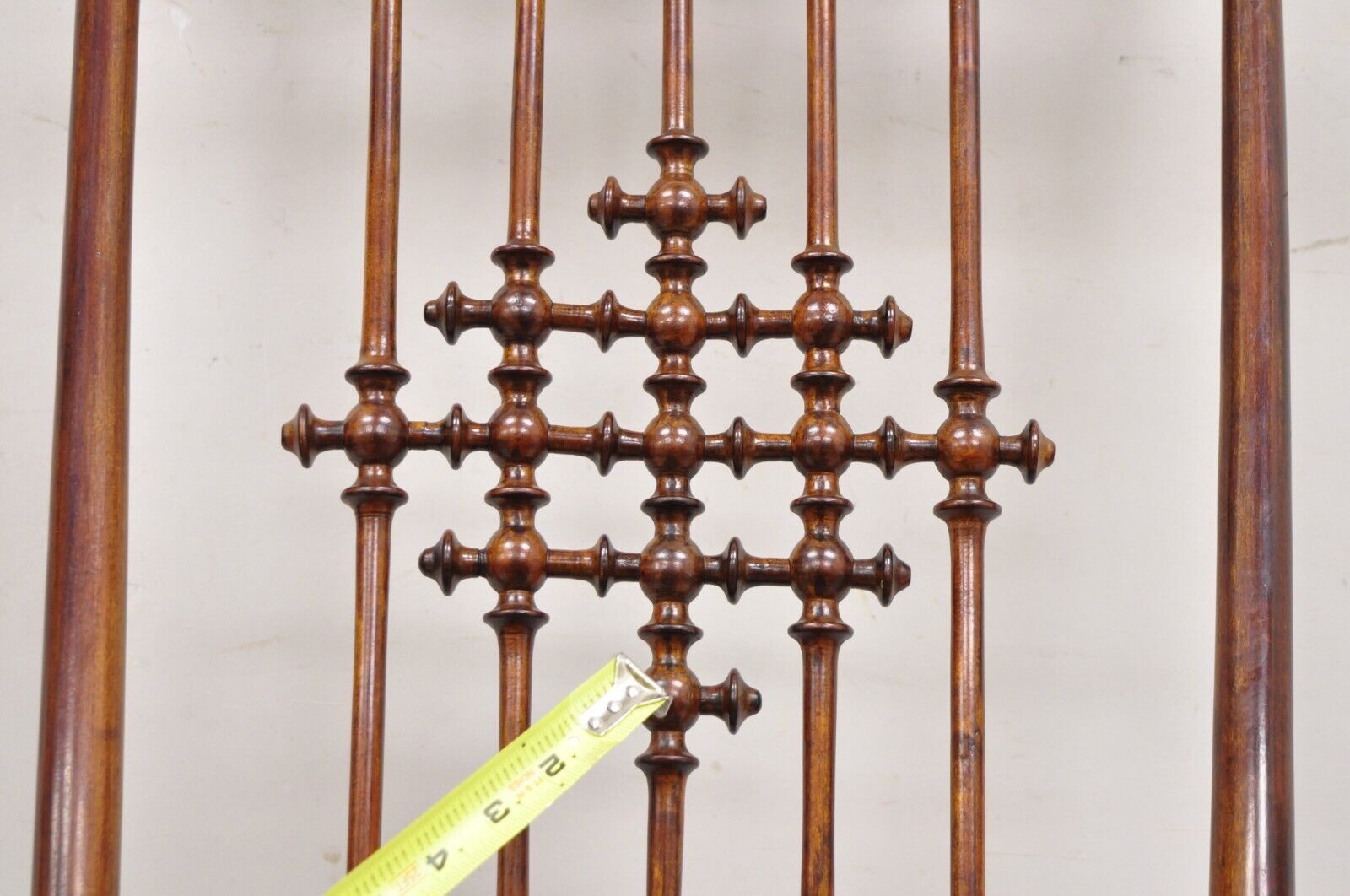 Victorian Aesthetic Movement Chestnut Stick & Ball Spindle Rocker Rocking Chair