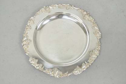 Vintage English Victorian Sheffield Silver Plated Grapevine Repousse 12" Dish