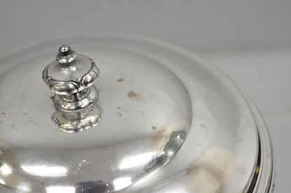 Vintage English Regency Silver Plated Lion Head Lidded Ice Bucket by Poole