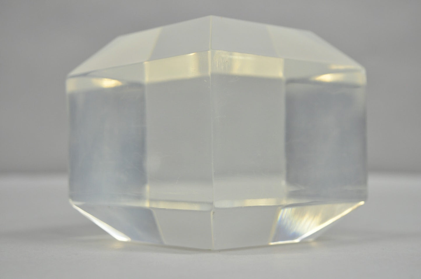 Vintage Mid Century Modern Thick Clear Lucite Sculptural Desk Paperweight
