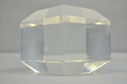 Vintage Mid Century Modern Thick Clear Lucite Sculptural Desk Paperweight