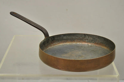 Antique French Country 11" Round Hand Forged Copper Sauce Pan Pot with Handle
