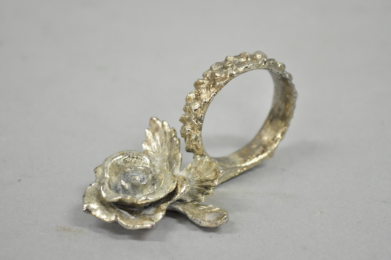 Vintage Princess House Victorian Rose Silver Plated Napkin Rings - 7 Pc Set