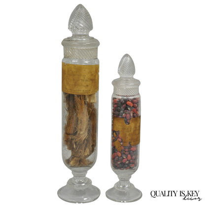 Antique Tiffin Dakota Glass Apothecary Candy Jars from The Philadelphia Museum