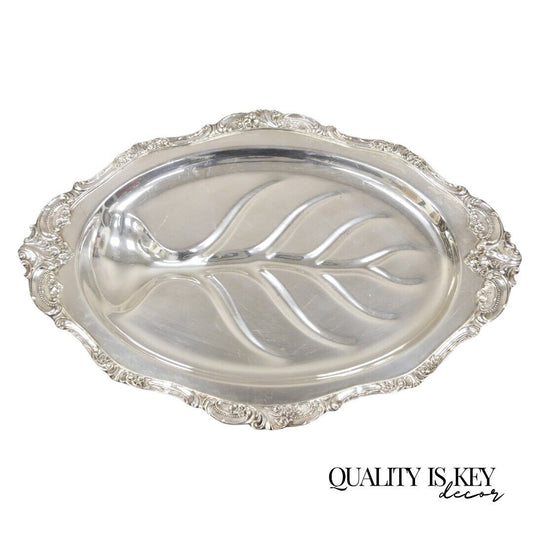 Baroque by Wallace 259 Silver Plated Meat Cutlery Serving Platter Tray