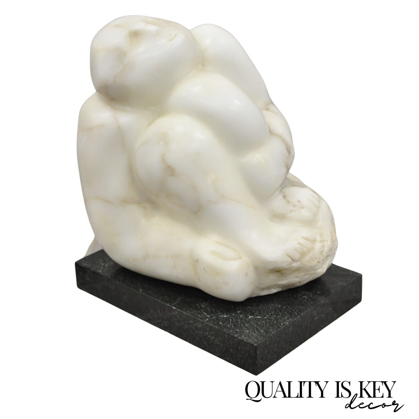 Sheryl C. Benjamin Marble Nude Figure Abstract Sculpture On Marble Base