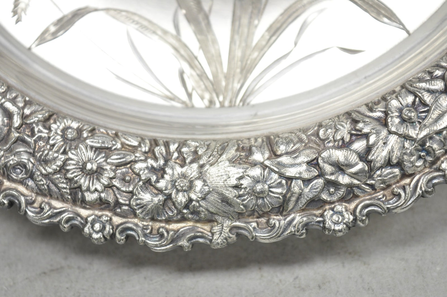Meriden Art Nouveau Silver Plated Floral Repousse Bread Pastry Brides Basket