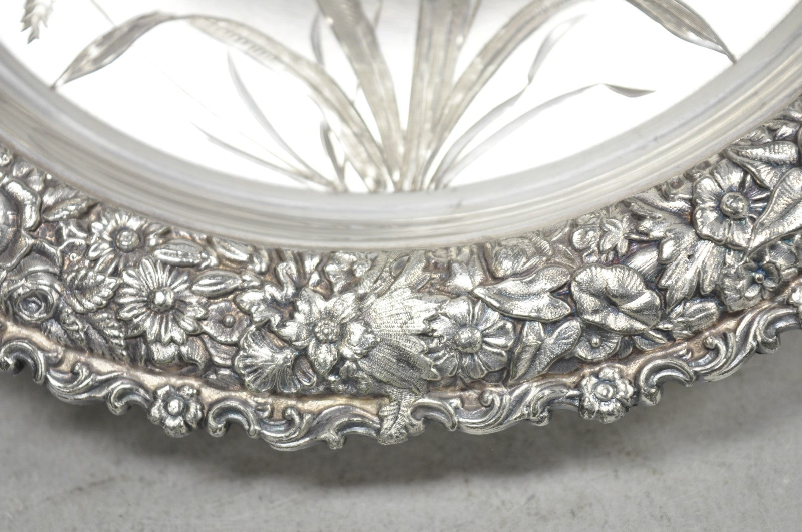 Meriden Art Nouveau Silver Plated Floral Repousse Bread Pastry Brides Basket